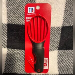 McCormick 3 in 1 Avocado Kitchen Tool Sure soft Grip Handle red~NWT